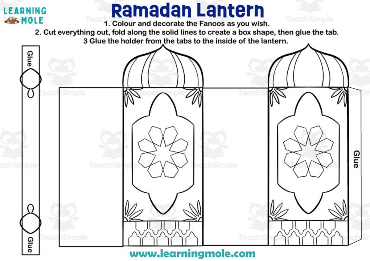 An educational teaching resource from Educational Voice entitled Ramadan Lantern Activity downloadable at Teach Simple.
