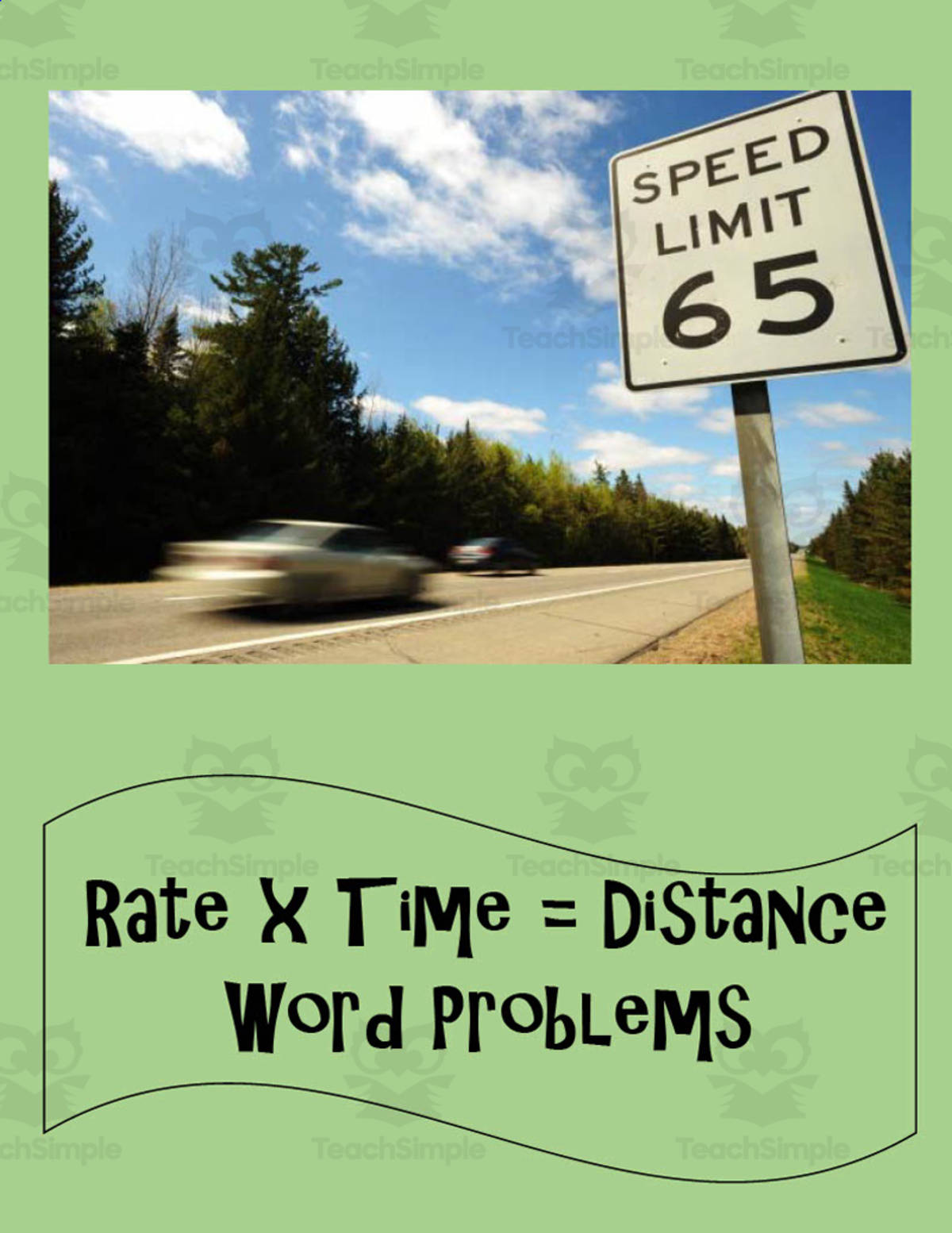 An educational teaching resource from Mister G's Teacher Shop entitled Rate x Time: Distance Word Problems downloadable at Teach Simple.