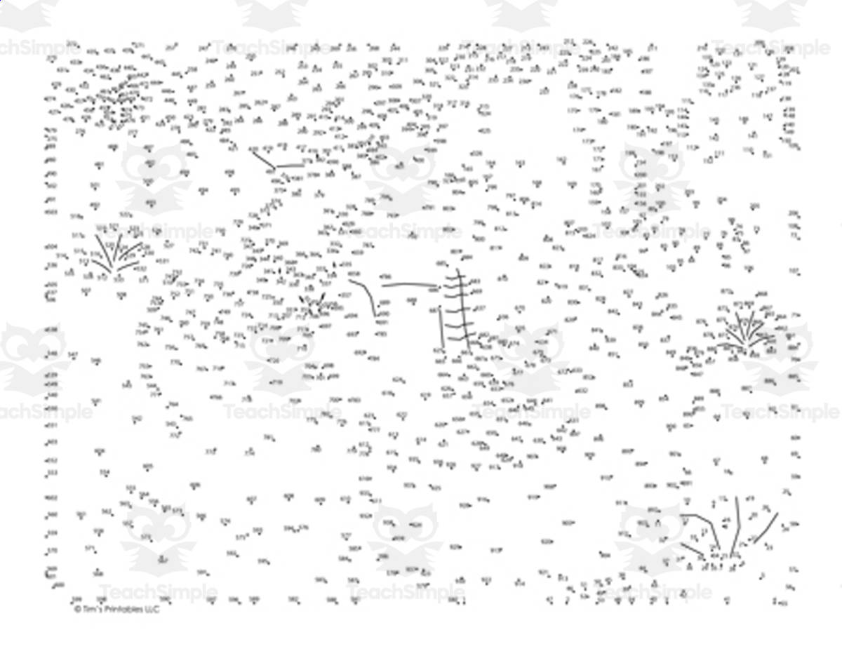 An educational teaching resource from Tim's Printables entitled Rattlesnake Extreme Difficulty Dot-to-Dot / Connect the Dots PDF downloadable at Teach Simple.