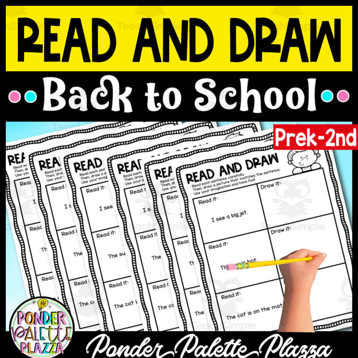 An educational teaching resource from Ponder Palette Plazza entitled Read and Draw - Back to School Activities downloadable at Teach Simple.