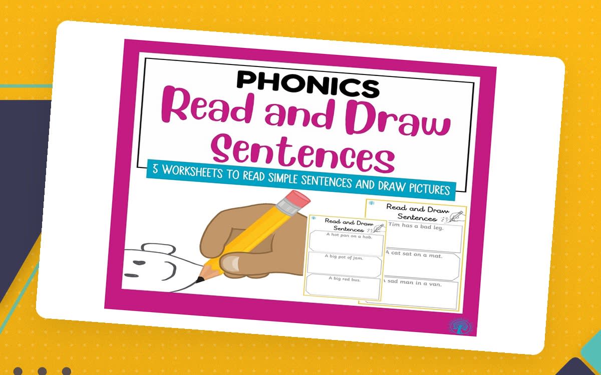 An educational teaching resource from SEN Resource Source entitled Read and Draw Sentences downloadable at Teach Simple.