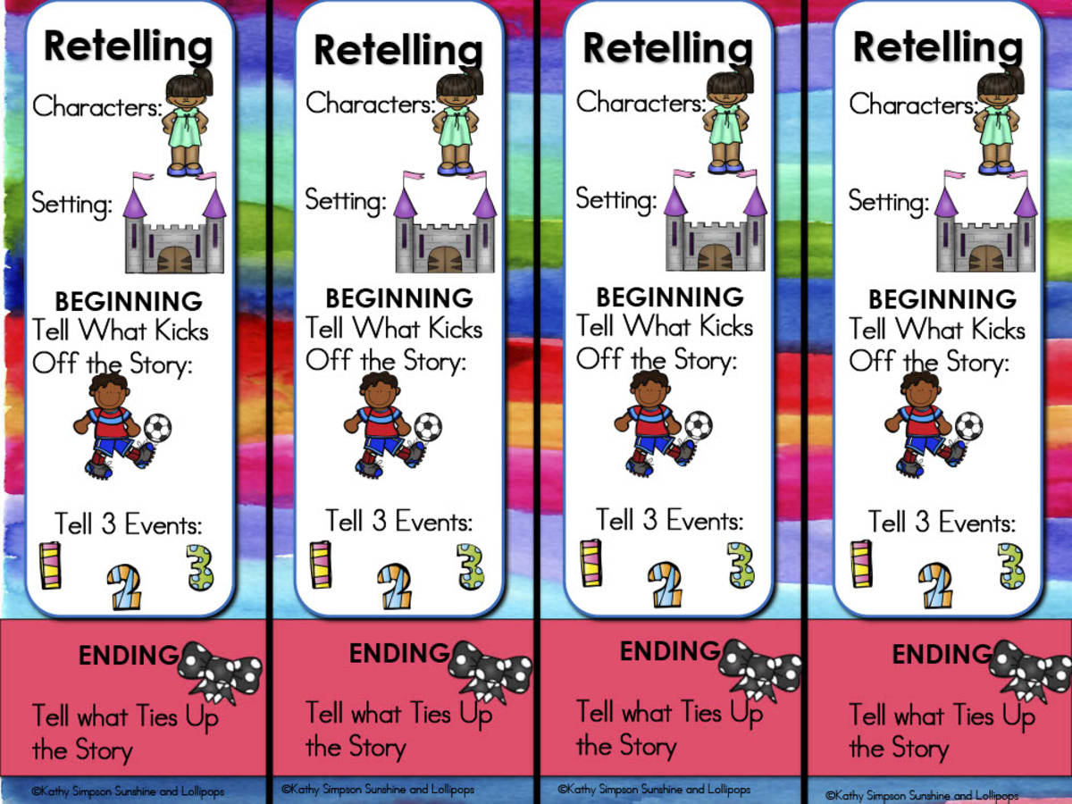 An educational teaching resource from Sunshine and Lollipops entitled Reading Comprehension Bookmarks for Retelling, Summarizing, and Close Reading downloadable at Teach Simple.
