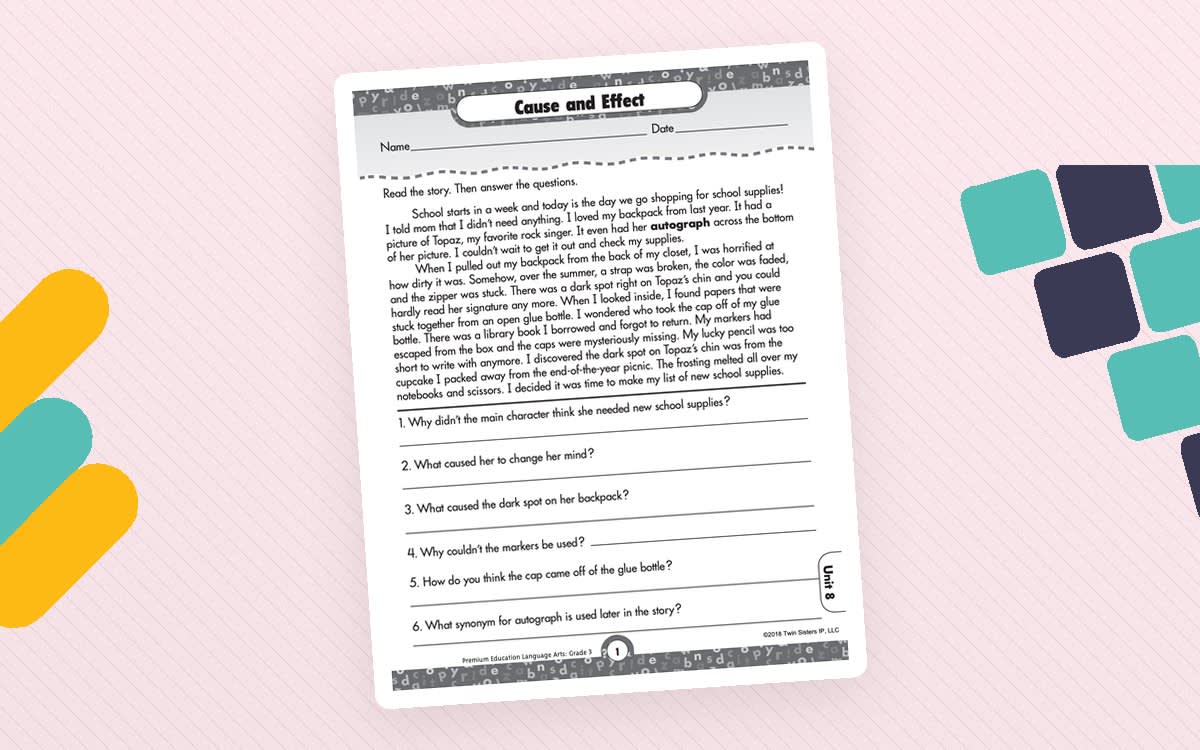 An educational teaching resource from Twin Sisters Digital Media entitled Reading Comprehension Language Arts Printable Workbook For Grade 3 downloadable at Teach Simple.