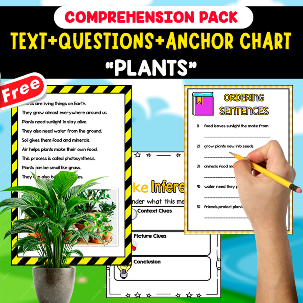 An educational teaching resource from EDITORIAL LAURA EDUCA entitled READING-COMPREHENSION PACK | PLANTS | 20 FREE PAGES downloadable at Teach Simple.