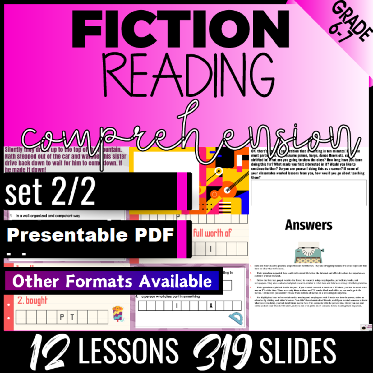 An educational teaching resource from Cored Education entitled Reading Comprehension Passages Fiction Set 2 (Presentable PDF) downloadable at Teach Simple.