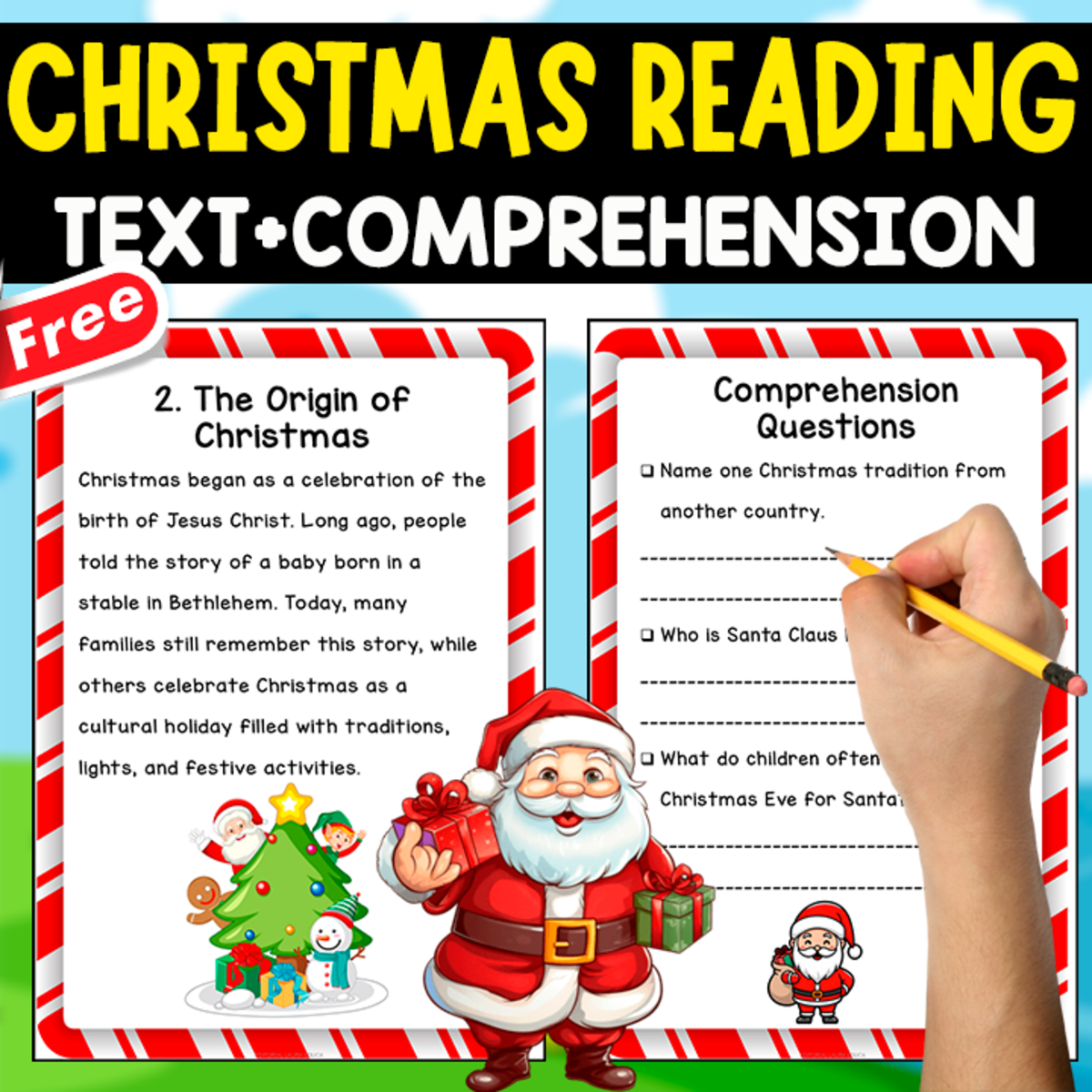 An educational teaching resource from EDITORIAL LAURA EDUCA entitled READING-COMPREHENSION TEXT | ALL ABOUT CHRISTMAS downloadable at Teach Simple.