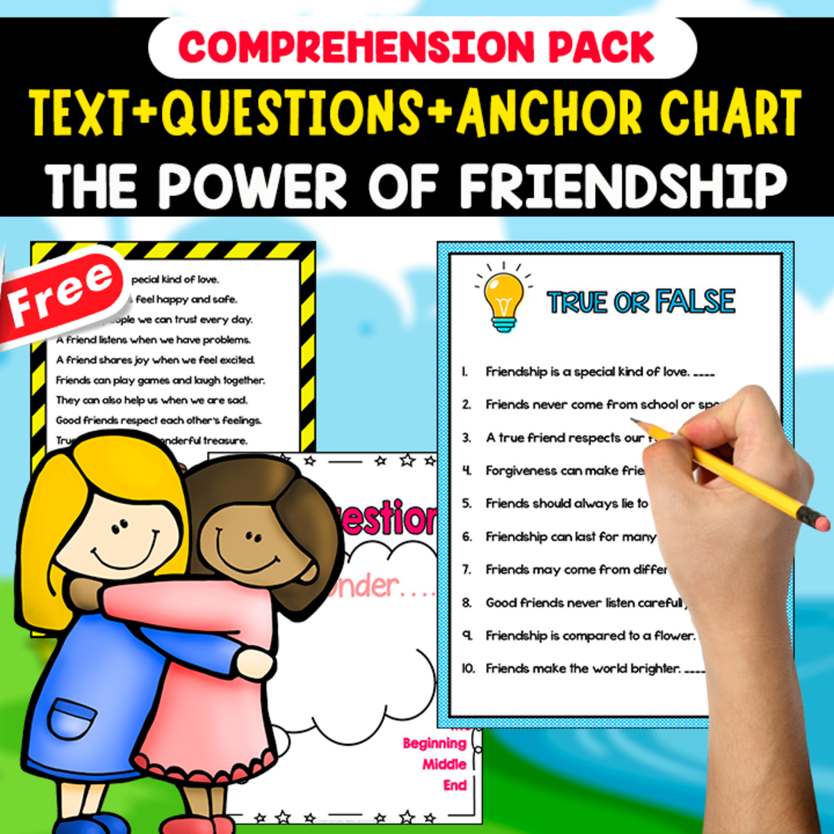 An educational teaching resource from EDITORIAL LAURA EDUCA entitled READING-COMPREHENSION| THE POWER OF FRIENDSHIP | 20 PAGES downloadable at Teach Simple.