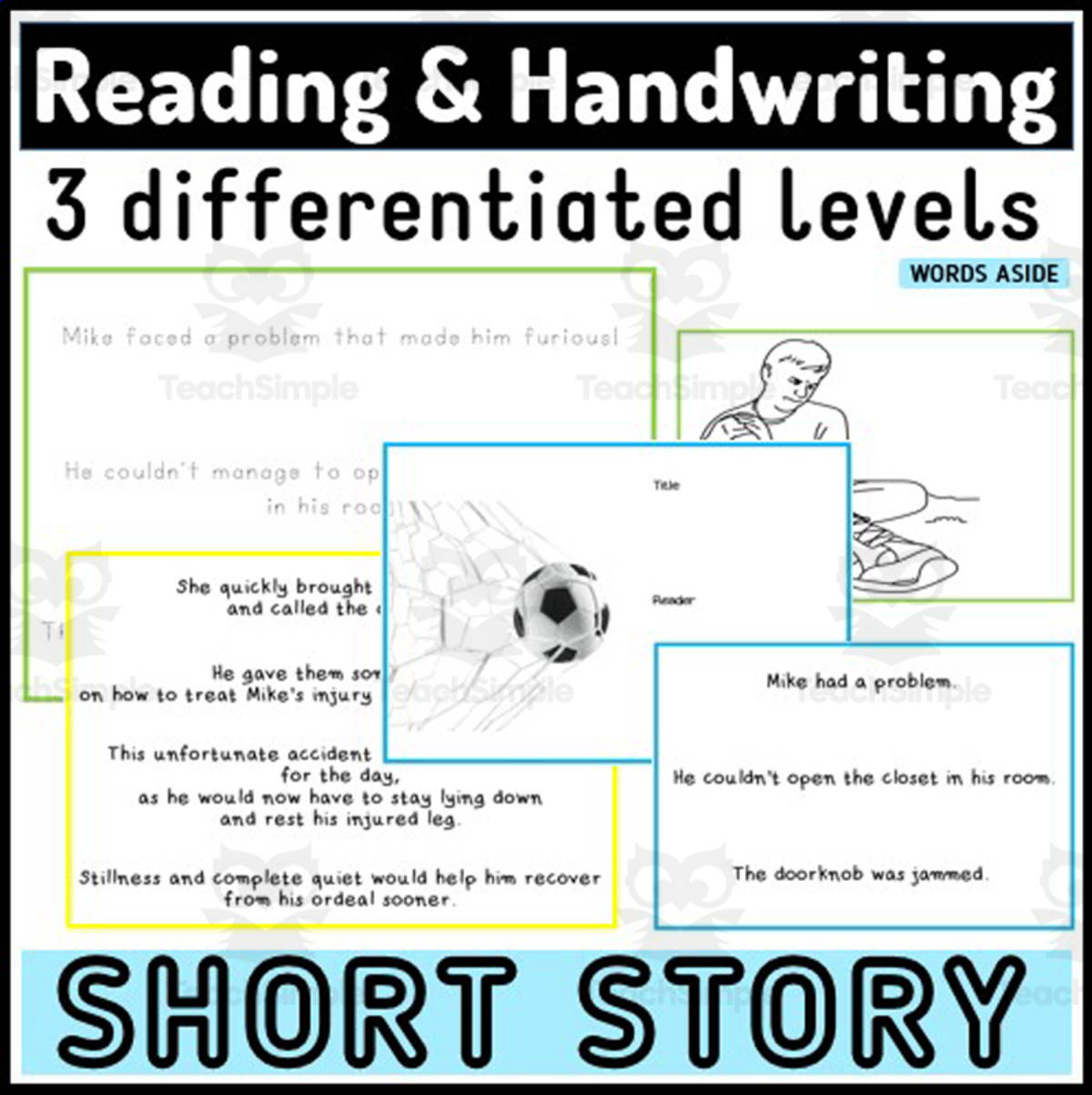An educational teaching resource from WORDS ASIDE entitled Reading Handwriting Short Story Differentiated Levels 2 downloadable at Teach Simple.