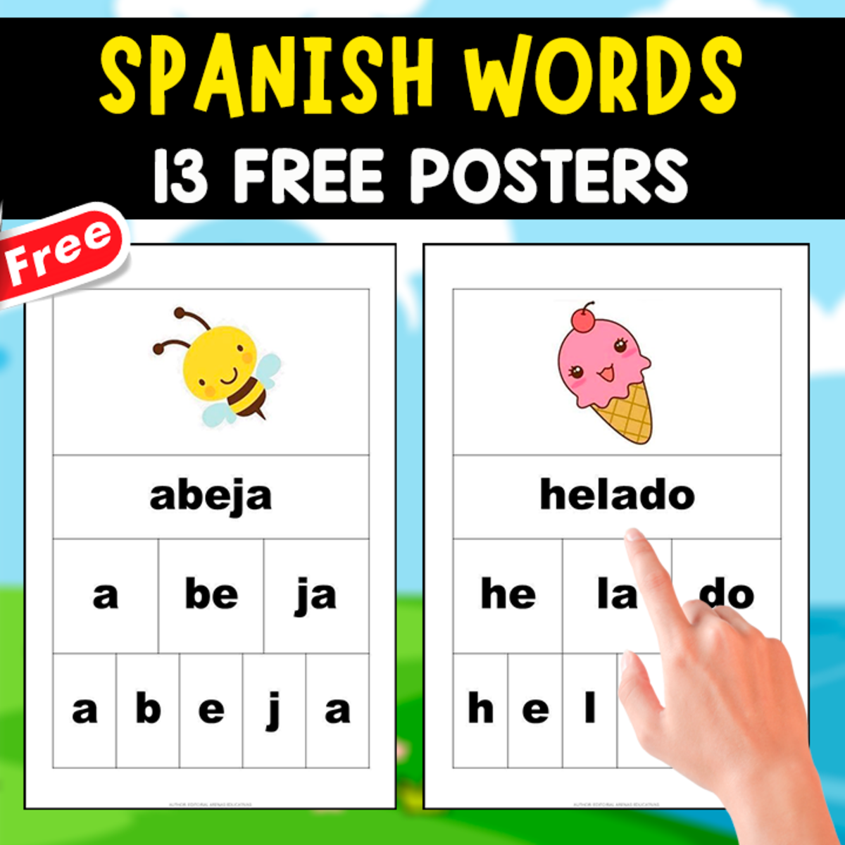 An educational teaching resource from EDITORIAL LAURA EDUCA entitled READING IN SPANISH | 13 EXAMPLES OF WORDS downloadable at Teach Simple.