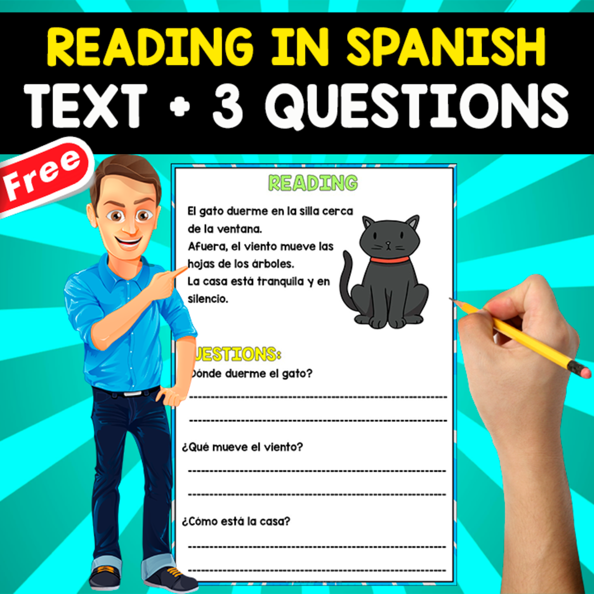 An educational teaching resource from EDITORIAL LAURA EDUCA entitled READING IN SPANISH | EL GATO downloadable at Teach Simple.