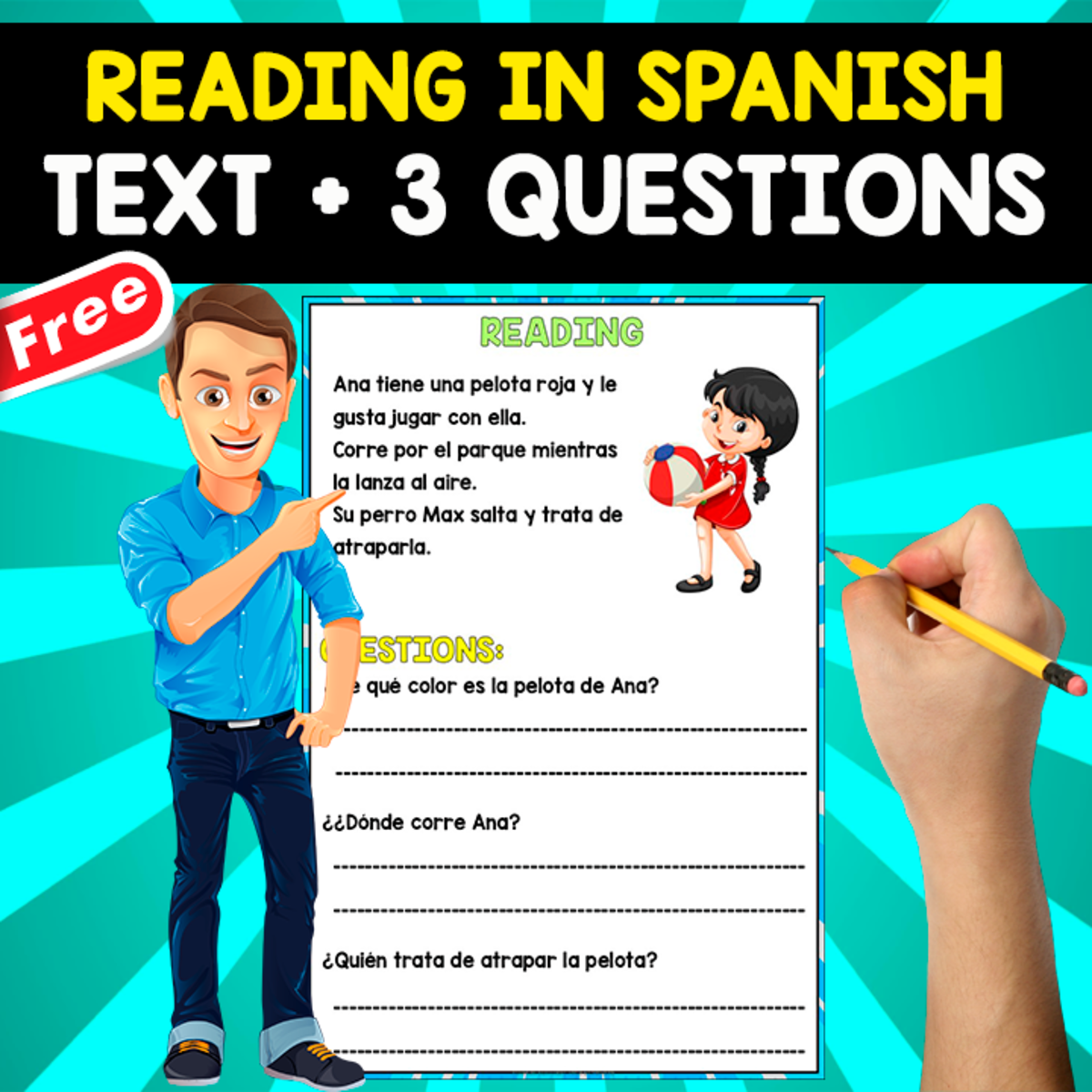 An educational teaching resource from EDITORIAL LAURA EDUCA entitled READING IN SPANISH | LA PELOTA downloadable at Teach Simple.