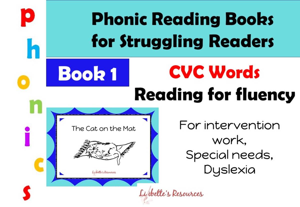 An educational teaching resource from Lilibette's Resources entitled Reading Intervention for Struggling Readers: CVC Words: Book 1 downloadable at Teach Simple.
