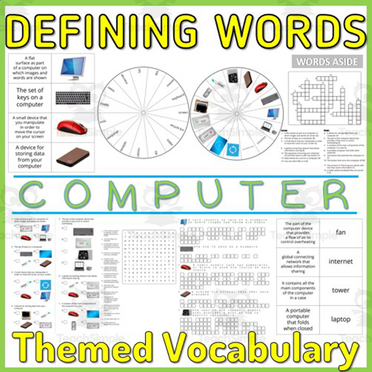 An educational teaching resource from WORDS ASIDE entitled Reading Writing Games | Word Definitions 11 downloadable at Teach Simple.