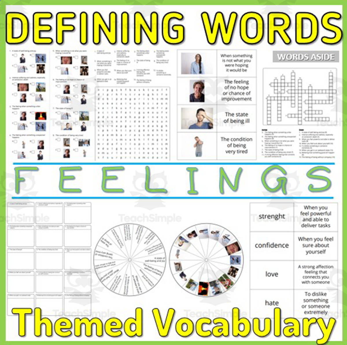 An educational teaching resource from WORDS ASIDE entitled Reading Writing Games | Word Definitions 17 downloadable at Teach Simple.