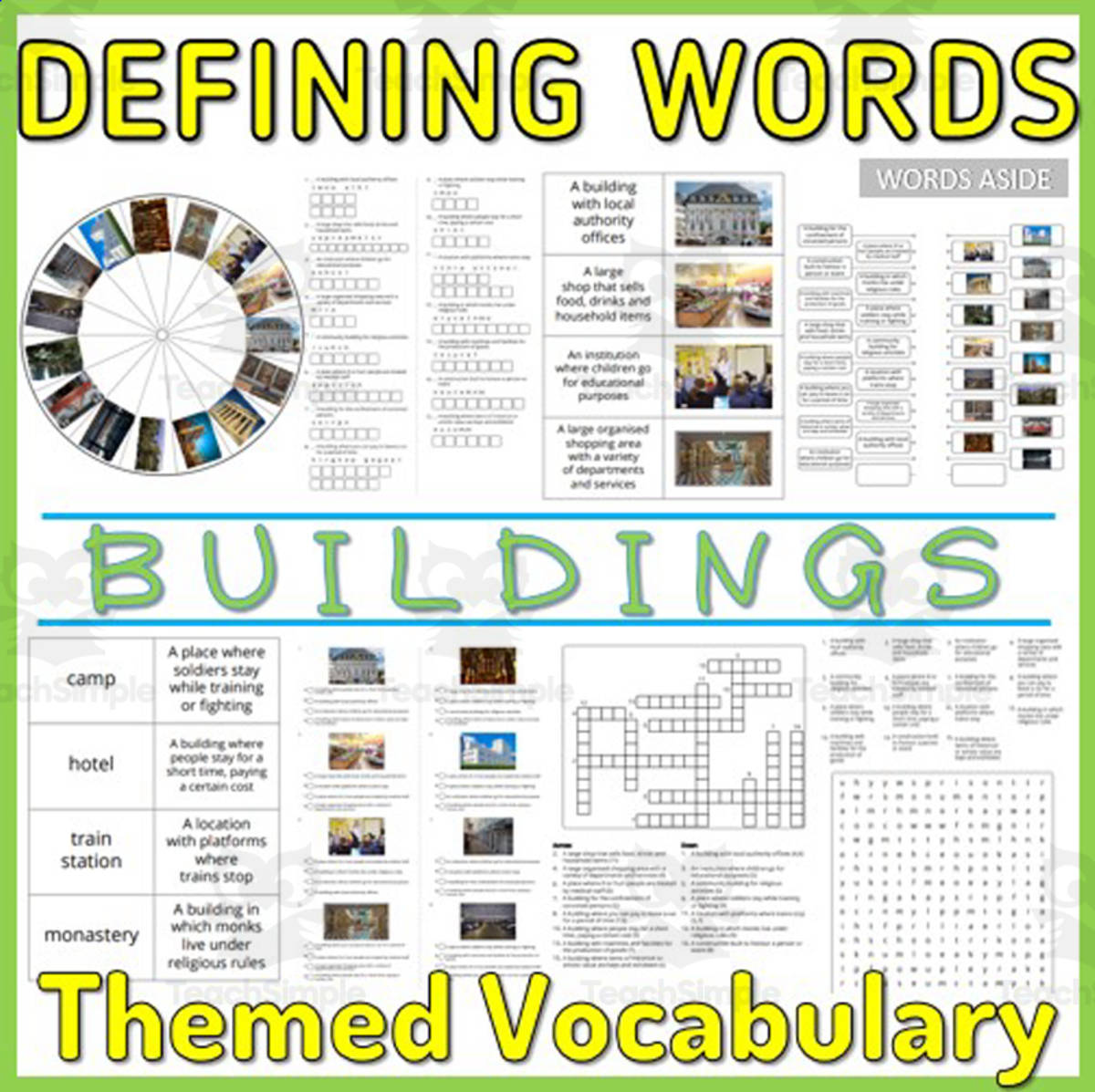 An educational teaching resource from WORDS ASIDE entitled Reading Writing Games | Word Definitions 6 downloadable at Teach Simple.