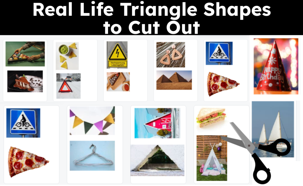 An educational teaching resource from CraftEdPrints entitled Real Life Triangles to Cut Out downloadable at Teach Simple.