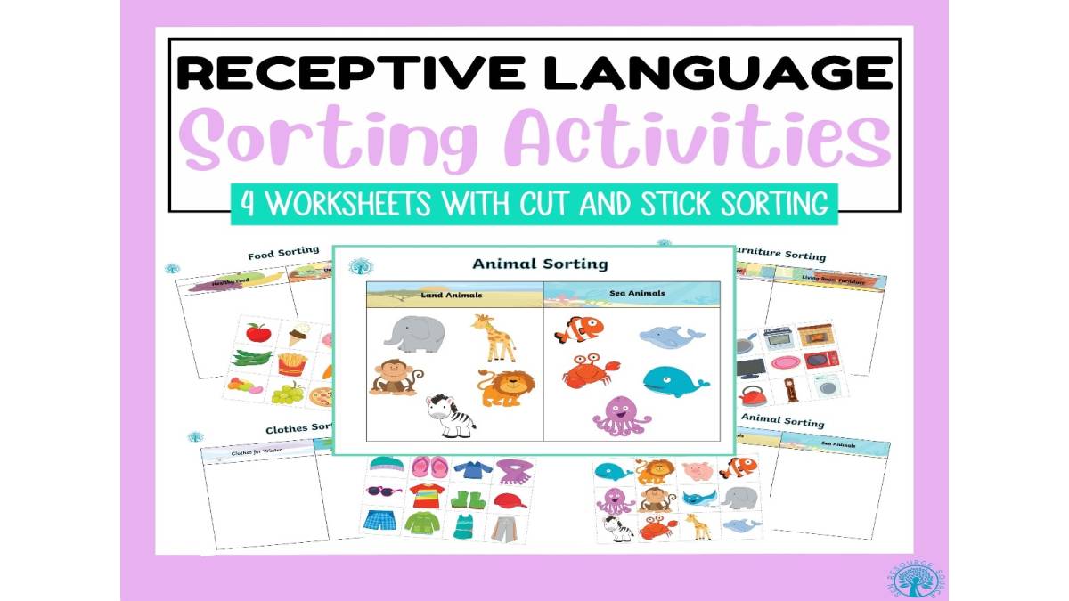 An educational teaching resource from SEN Resource Source entitled Receptive Language Sorting Activities downloadable at Teach Simple.