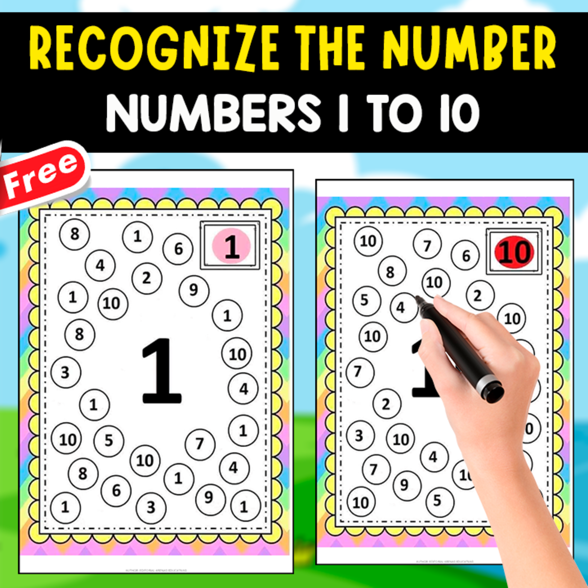 An educational teaching resource from EDITORIAL LAURA EDUCA entitled RECOGNIZE THE NUMBER | 1 TO 10 | COLORING ACTIVITY downloadable at Teach Simple.