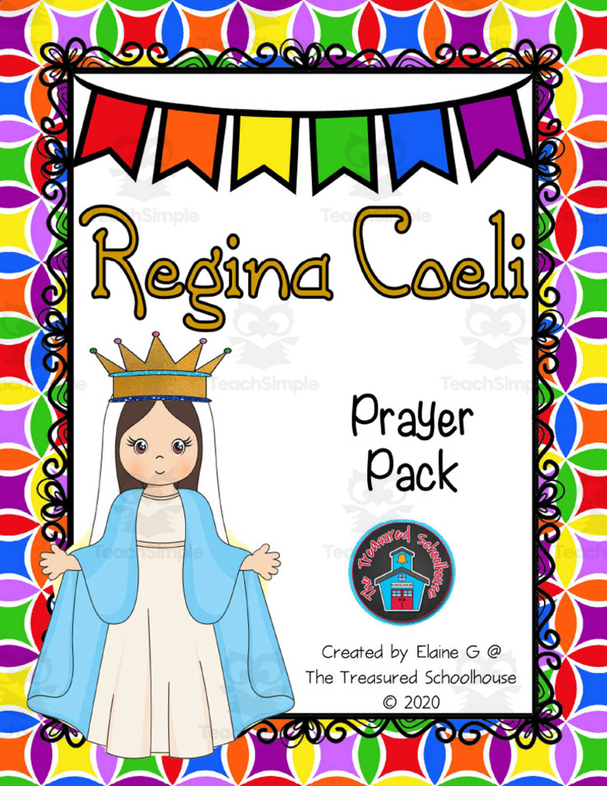 An educational teaching resource from The Treasured Schoolhouse entitled Regina Coeli Prayer Pack downloadable at Teach Simple.