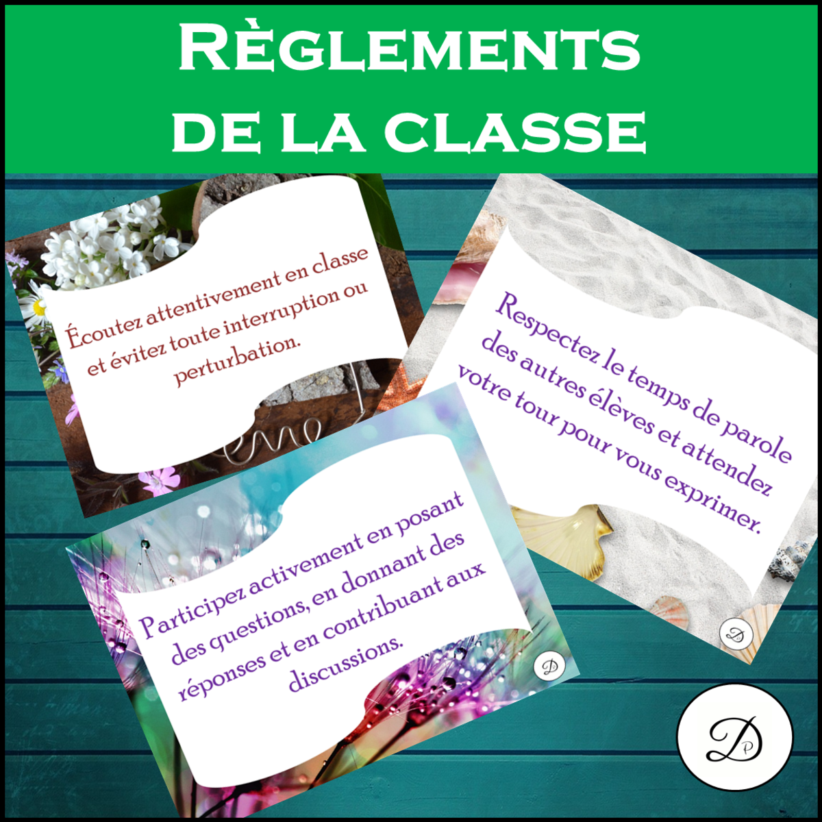 An educational teaching resource from French with Paul David entitled Règlements de la classe  / FRENCH Classroom Rules and Manners Posters downloadable at Teach Simple.