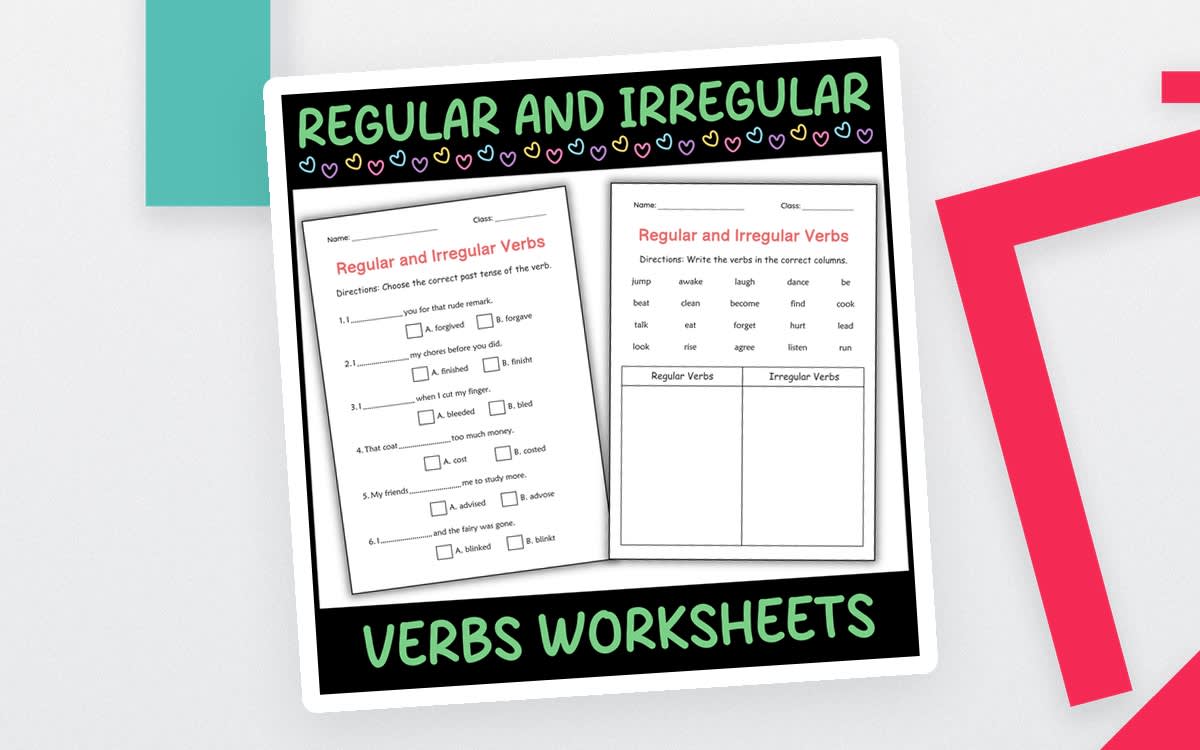 An educational teaching resource from Clever Crafters entitled Regular and Irregular Simple Past Tense Verbs Worksheets for Grade 2 downloadable at Teach Simple.