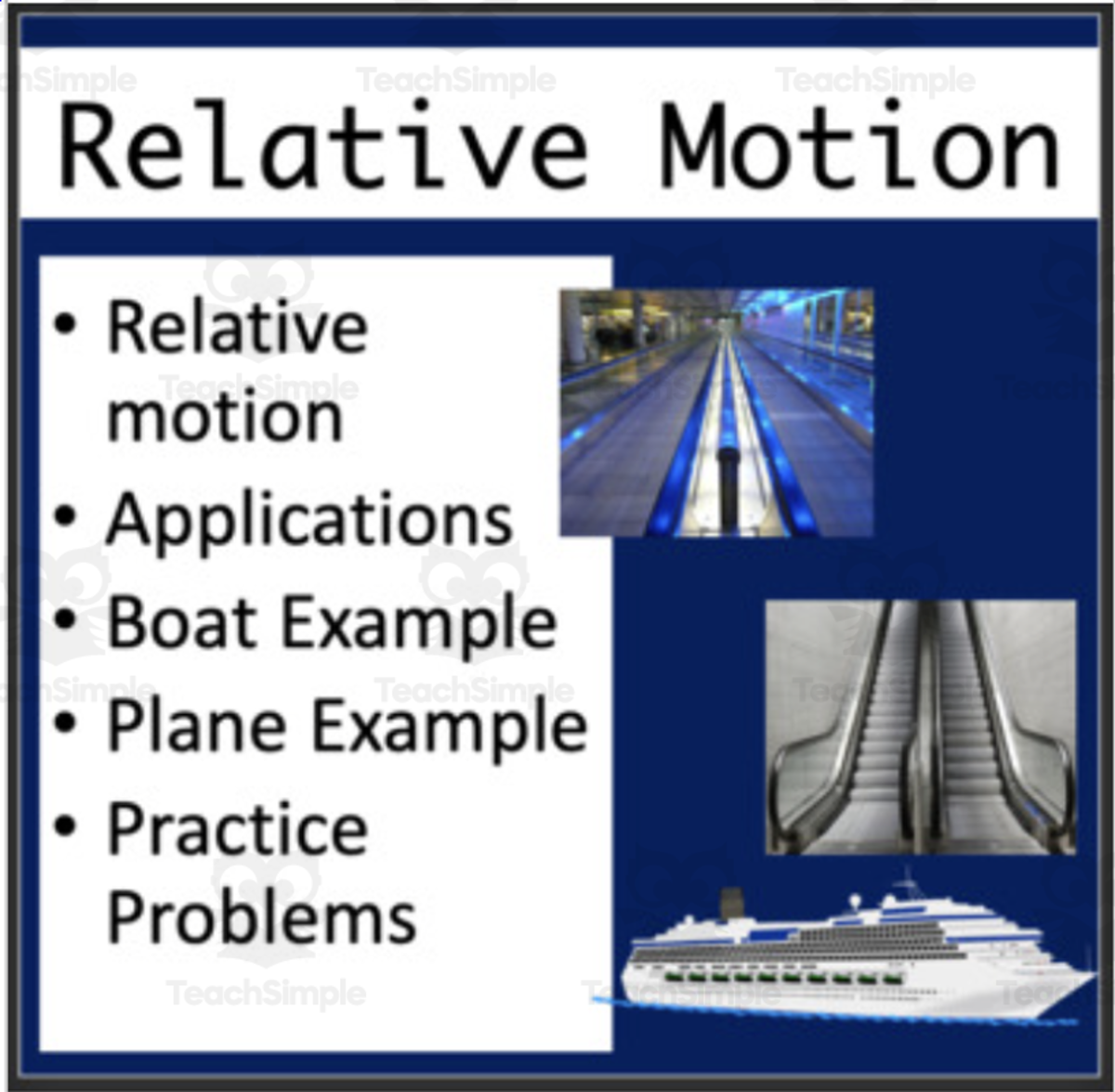 An educational teaching resource from Teach With Fergy entitled Relative Motion Lesson - Senior Physics Presentation Lesson downloadable at Teach Simple.
