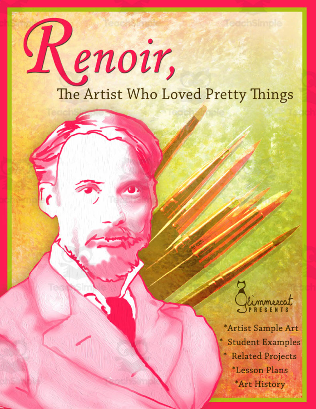An educational teaching resource from Glimmercat Education entitled Renoir Art Lesson Plans downloadable at Teach Simple.