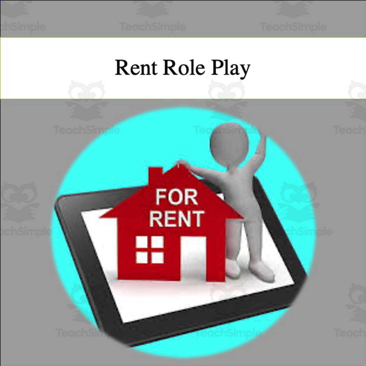 An educational teaching resource from Golden Promise entitled Rent Role Play Activity downloadable at Teach Simple.