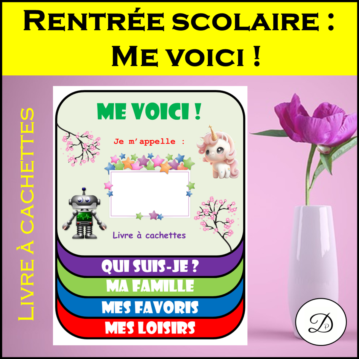 An educational teaching resource from French with Paul David entitled Rentrée scolaire - Me voici ! / FRENCH Back-to-School All About Me downloadable at Teach Simple.
