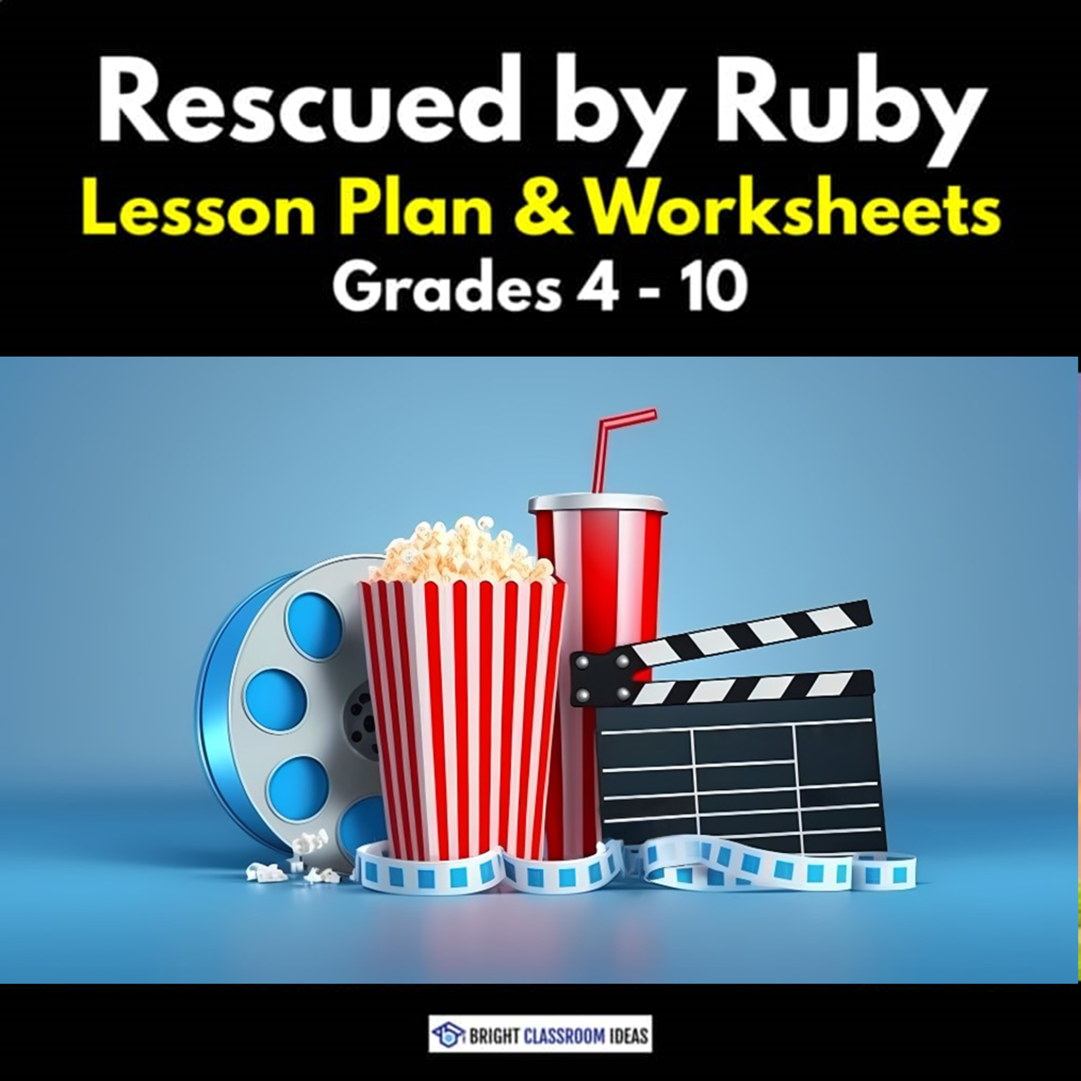 An educational teaching resource from Bright Classroom Ideas Marketplace entitled 'Rescued by Ruby' Lesson Plan & Worksheets | Grades 4 - 10 downloadable at Teach Simple.