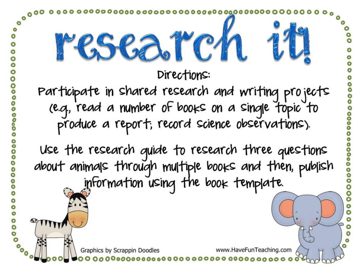 An educational teaching resource from Have Fun Teaching entitled Research It Animals Activity downloadable at Teach Simple.