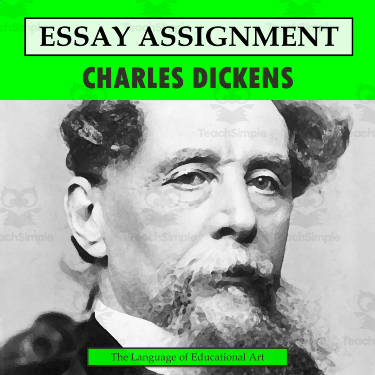 An educational teaching resource from The Language of Educational Art, LLC entitled Research Organizer & Essay Assignment: Charles Dickens downloadable at Teach Simple.