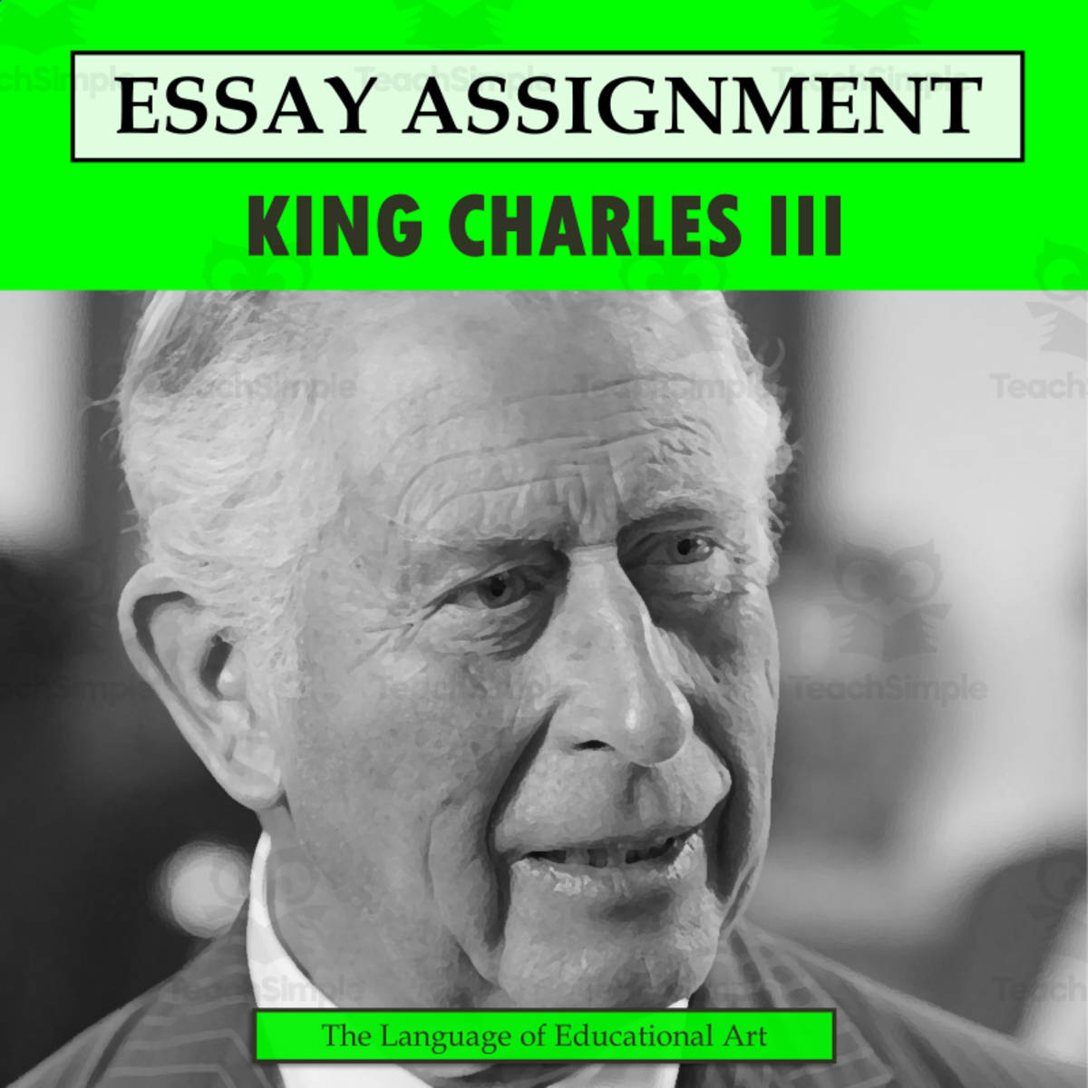 An educational teaching resource from The Language of Educational Art, LLC entitled Research Organizer & Essay Assignment: Charles III downloadable at Teach Simple.