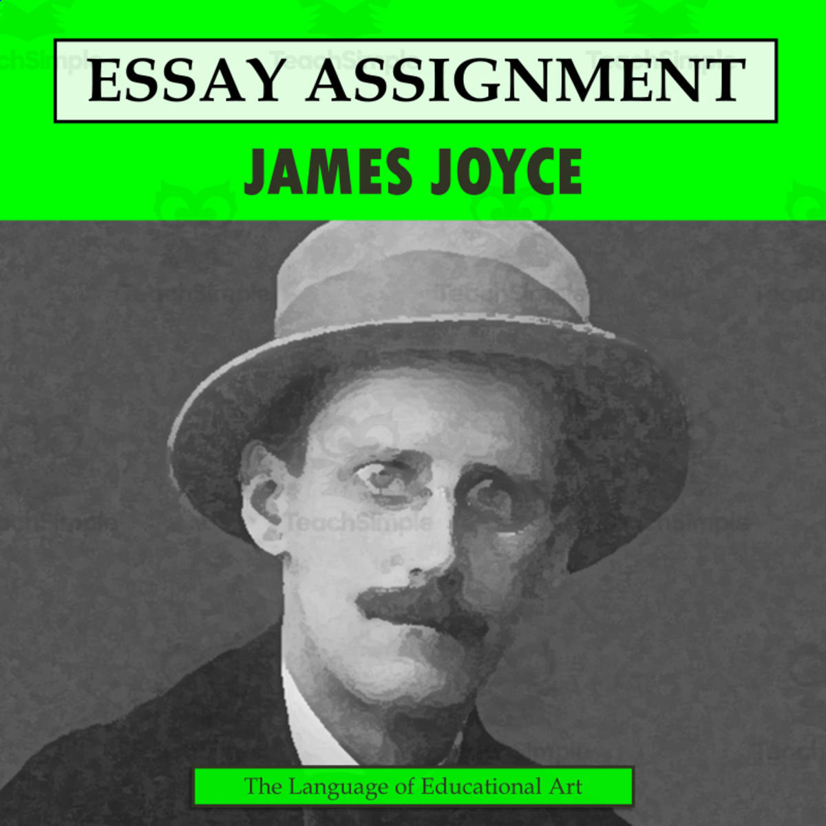 An educational teaching resource from The Language of Educational Art, LLC entitled Research Organizer & Essay Assignment: James Joyce downloadable at Teach Simple.