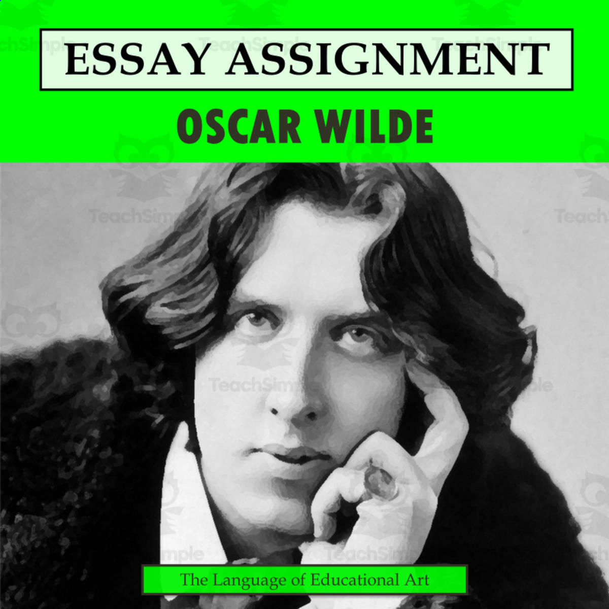 An educational teaching resource from The Language of Educational Art, LLC entitled Research Organizer & Essay Assignment: Oscar Wilde downloadable at Teach Simple.