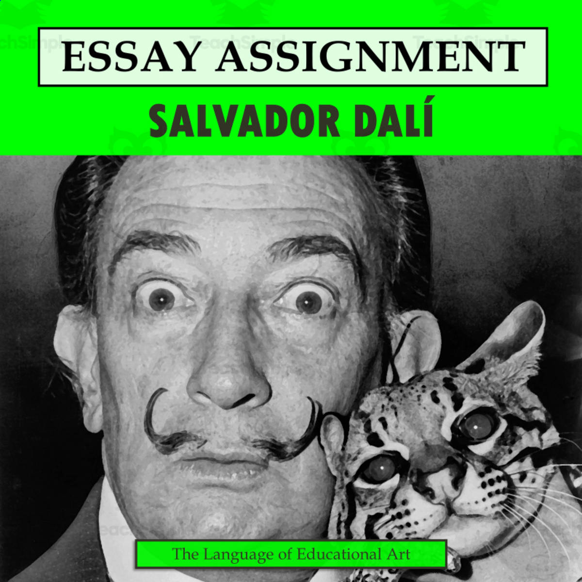 An educational teaching resource from The Language of Educational Art, LLC entitled Research Organizer & Essay Assignment: Salvador Dalí downloadable at Teach Simple.