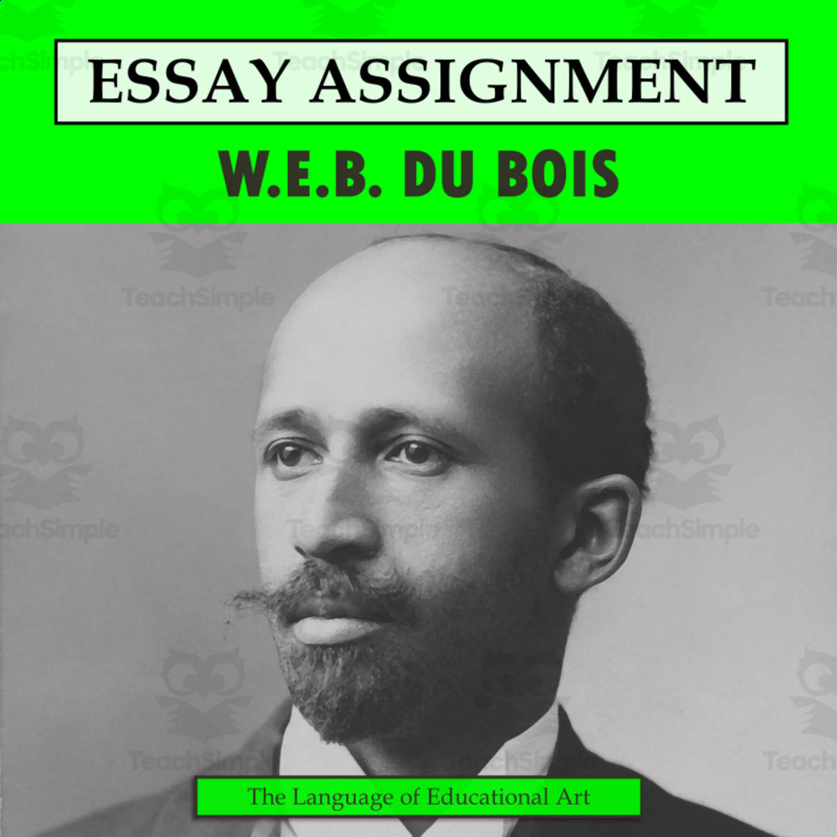 An educational teaching resource from The Language of Educational Art, LLC entitled Research Organizer & Essay Assignment: W.E.B. Du Bois downloadable at Teach Simple.