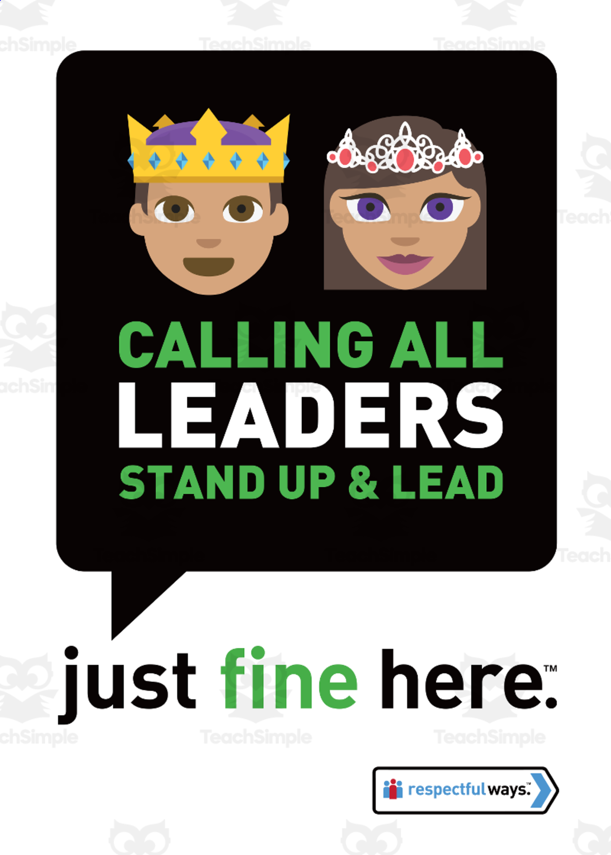 An educational teaching resource from Respectful Ways entitled Respectful Ways: Class Signs: Calling All Leaders downloadable at Teach Simple.