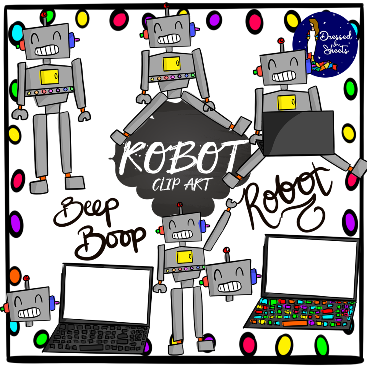 An educational teaching resource from Soumara Siddiqui entitled Robot Clips downloadable at Teach Simple.