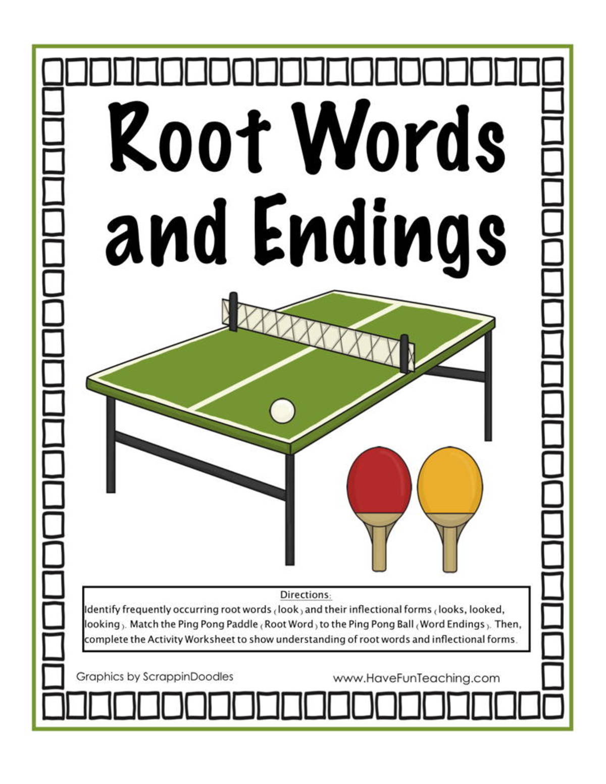 An educational teaching resource from Have Fun Teaching entitled Root Words and Endings Activity downloadable at Teach Simple.