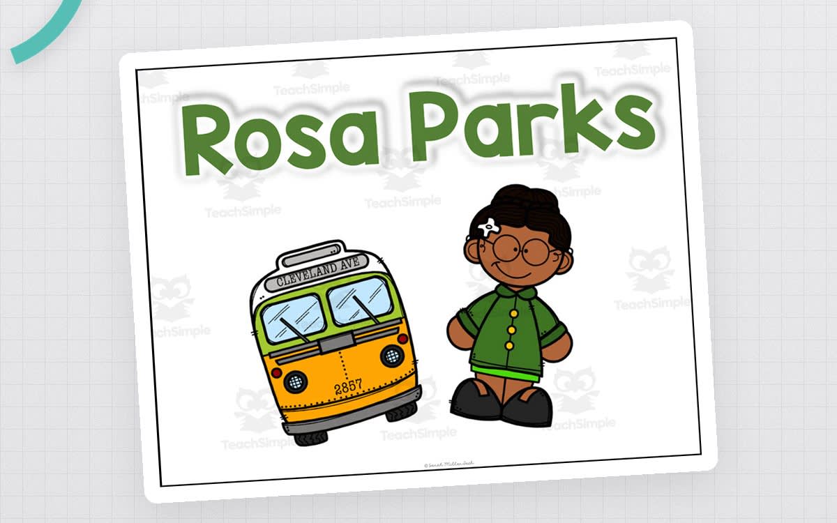 An educational teaching resource from Sarah Miller Tech entitled Rosa Parks Timeline Cut and Paste downloadable at Teach Simple.
