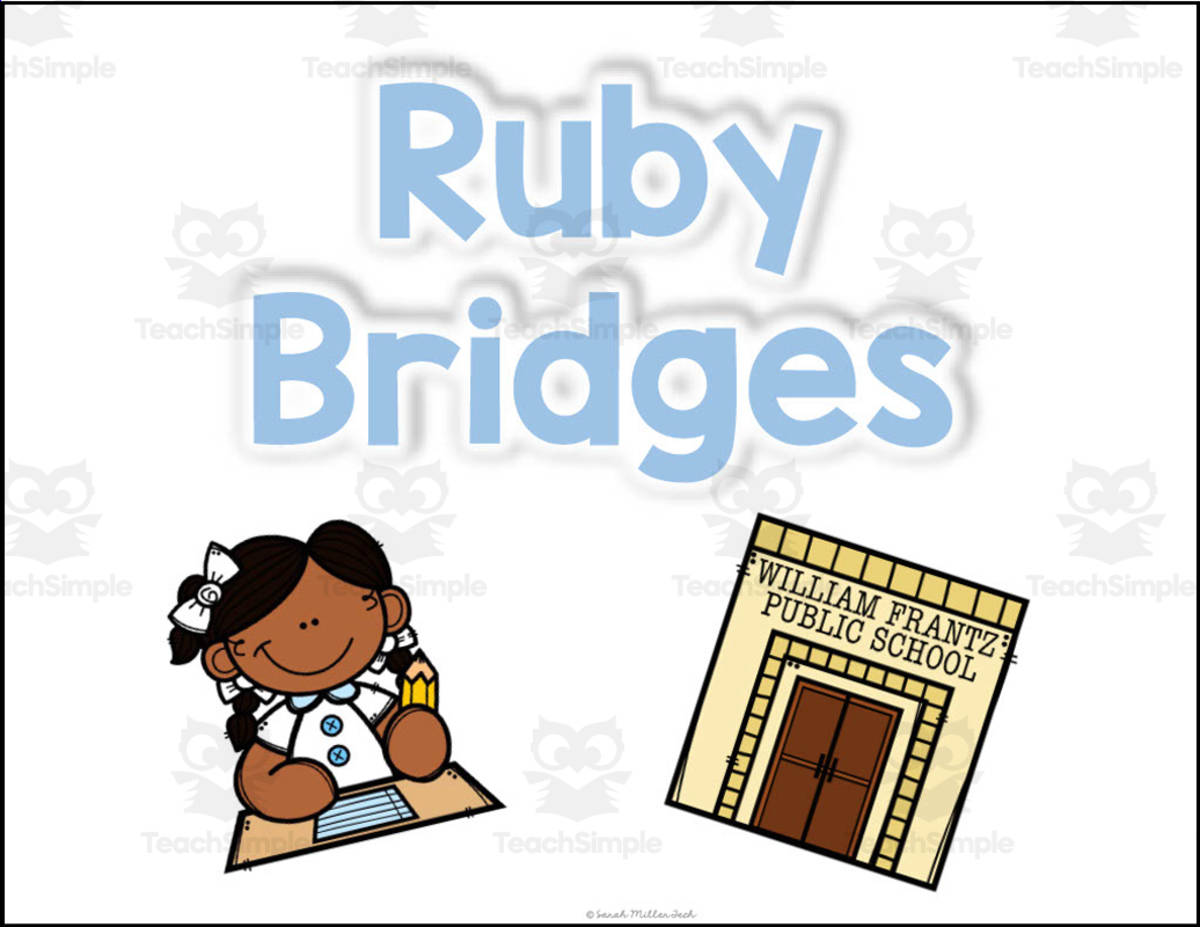 An educational teaching resource from Sarah Miller Tech entitled Ruby Bridges Timeline Cut and Paste downloadable at Teach Simple.