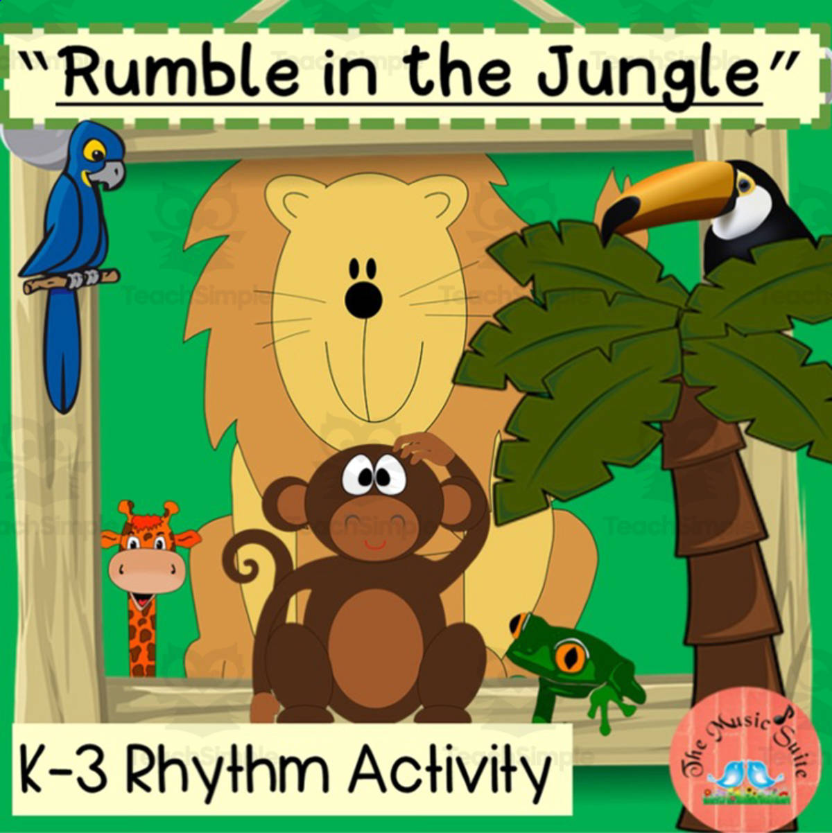 An educational teaching resource from The Music Suite entitled Rumble in the Jungle Rhythm Activity downloadable at Teach Simple.