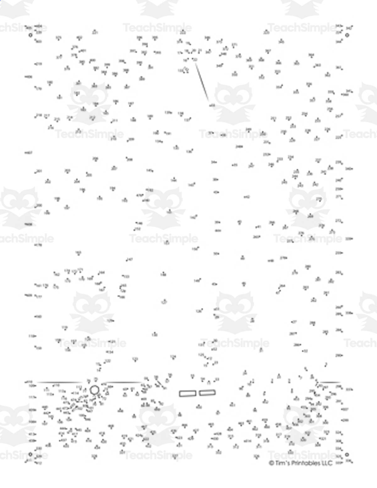An educational teaching resource from Tim's Printables entitled Sailboat Extreme Difficulty Dot-to-Dot / Connect the Dots PDF downloadable at Teach Simple.