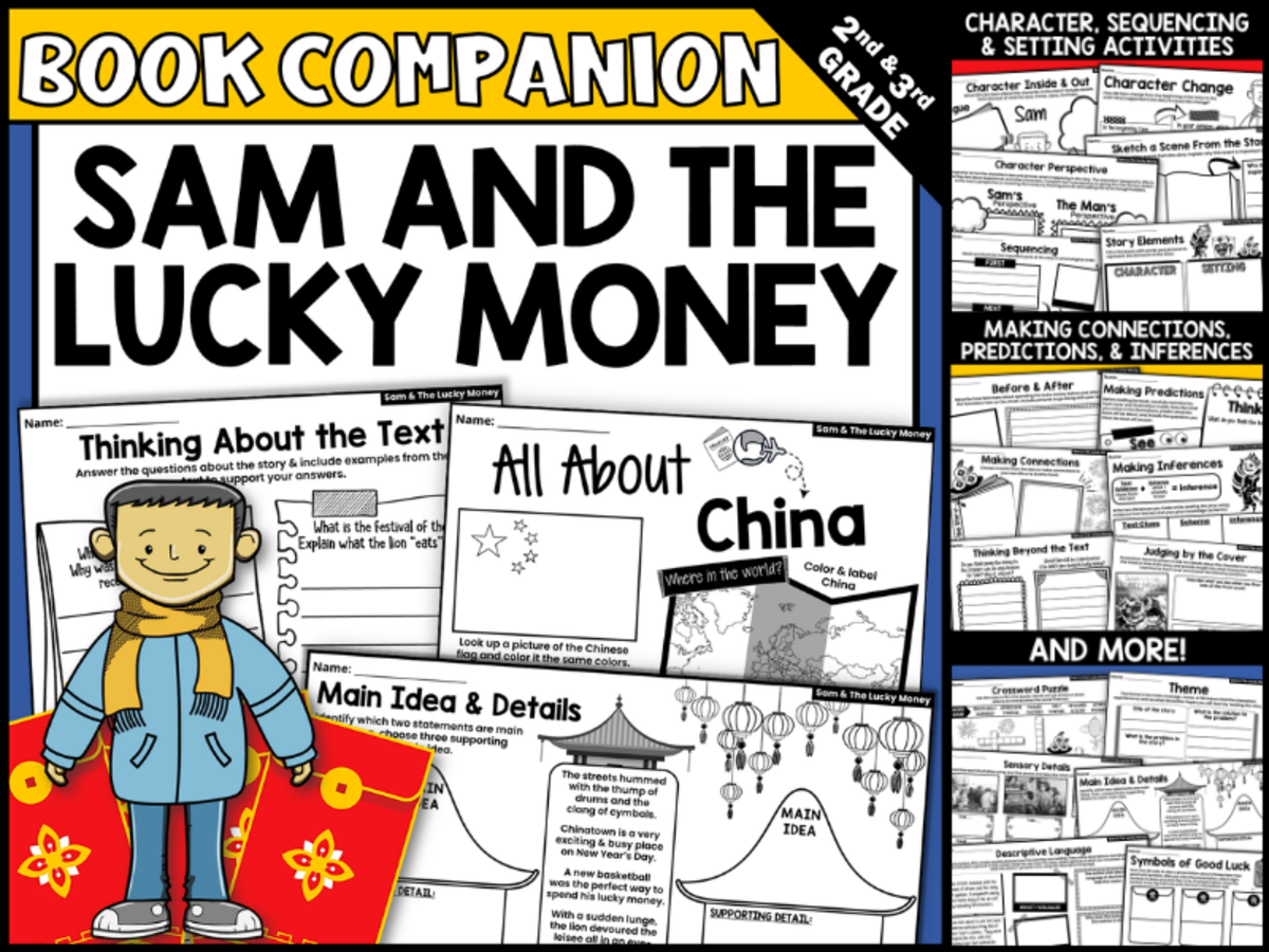 An educational teaching resource from Creatively Gifted entitled Sam and the Lucky Money Interactive Read-Aloud Activities downloadable at Teach Simple.