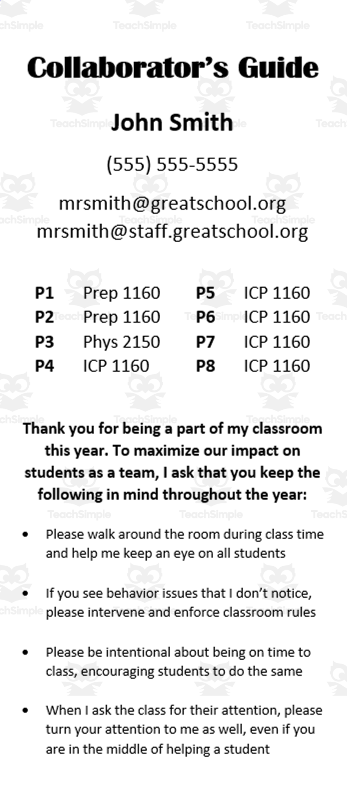 An educational teaching resource from Integrated Chemistry and Physics entitled Sample Collaborator Guide downloadable at Teach Simple.