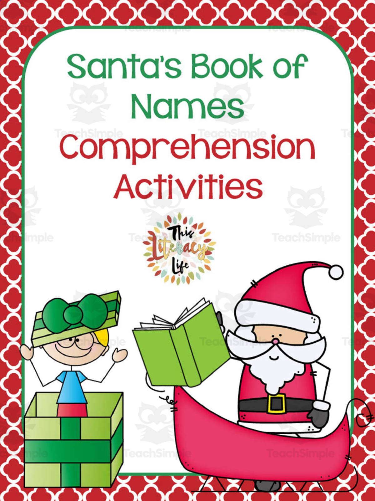 An educational teaching resource from Literacy Life entitled Santa's Book of Names Comprehension Activities downloadable at Teach Simple.