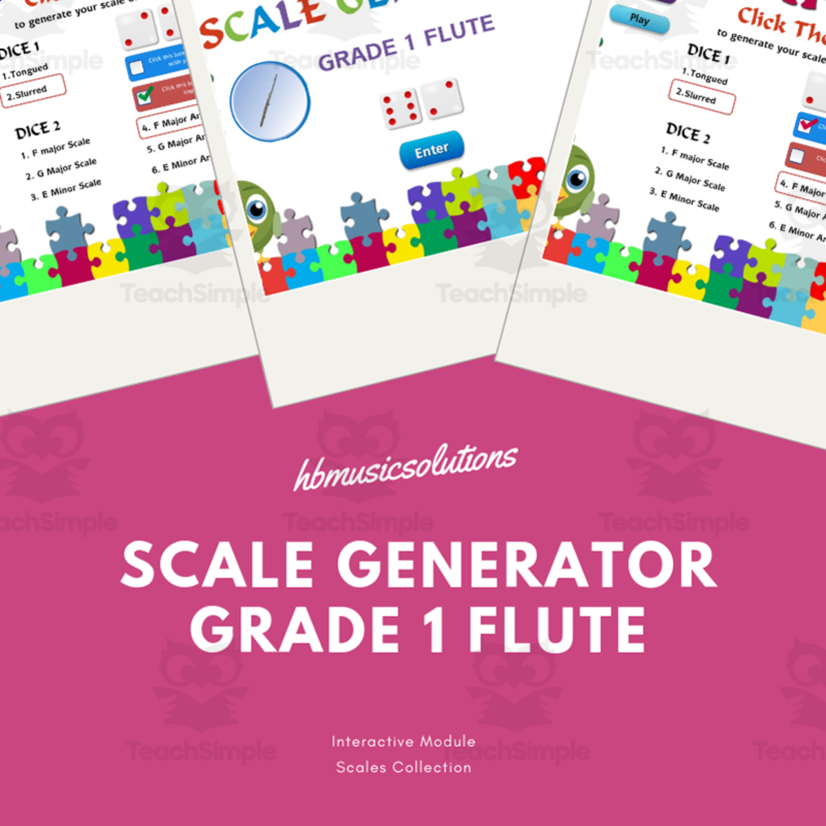 An educational teaching resource from Hbmusicsolutions's Shop entitled Scale Generator - Flute Gr 1 | Interactive Musical Scale Exercises downloadable at Teach Simple.