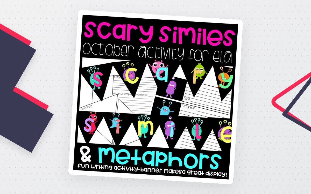 An educational teaching resource from The Simplistic Teacher entitled Scary Similes and Metaphors: Grades 3-6 downloadable at Teach Simple.