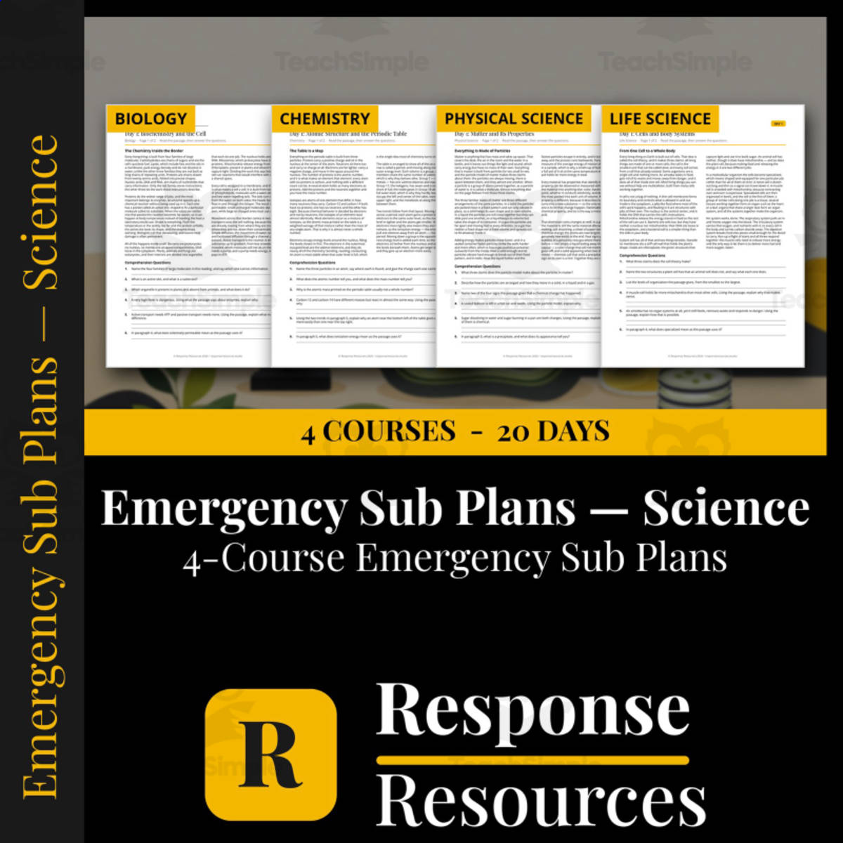 Science Emergency Sub Plans BUNDLE - 4 Courses, 20 Days No Prep preview